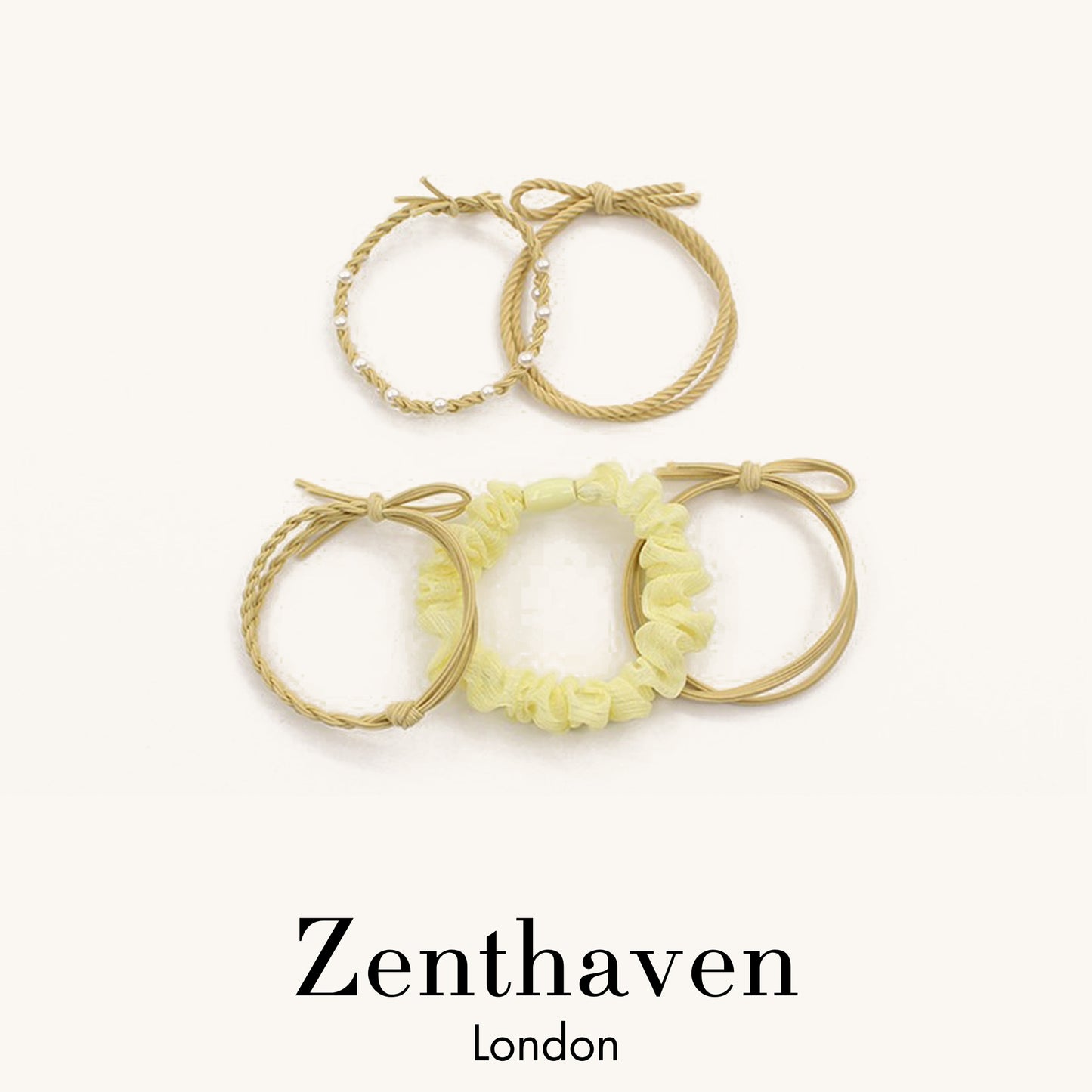 Minimal Hair Ties Set – Everyday Ponytail Holders, 5-Piece Set