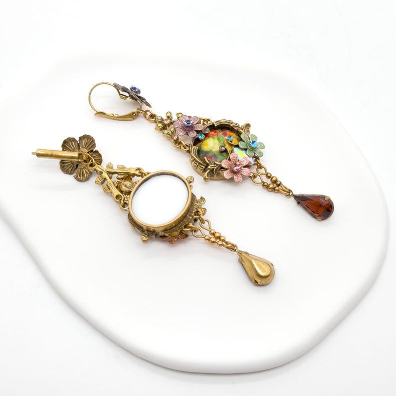 French Vintage Ethnic Style 3D Flower Earrings,Ethnic Earrings,Pastoral Earrings