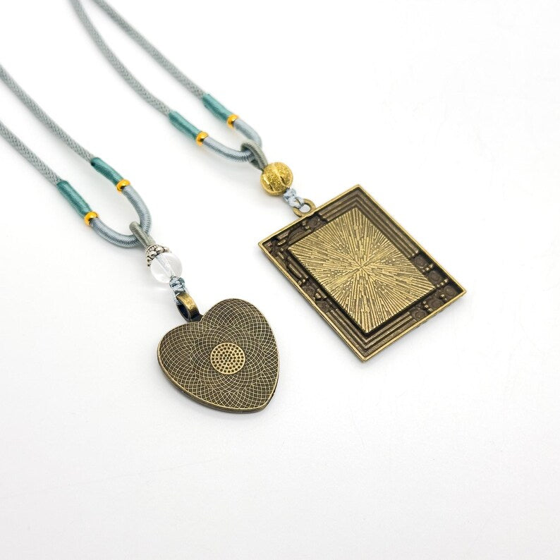 Enamel Love Pendant Necklace – Cloisonné Heart Design with Ethnic and Tribal Charm