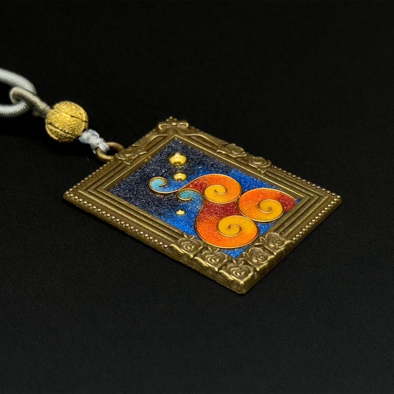 Enamel Love Pendant Necklace – Cloisonné Heart Design with Ethnic and Tribal Charm