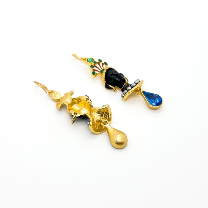Tribal Face Earrings – Egyptian Figure and Vintage Ethnic Design for Unique Fashion