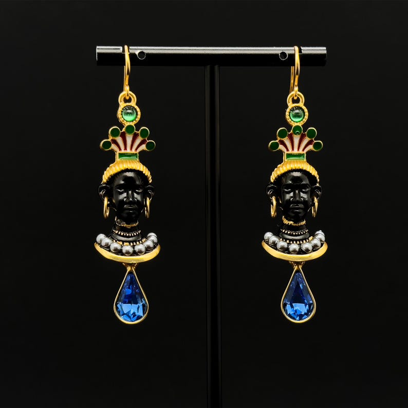 Tribal Face Earrings – Egyptian Figure and Vintage Ethnic Design for Unique Fashion
