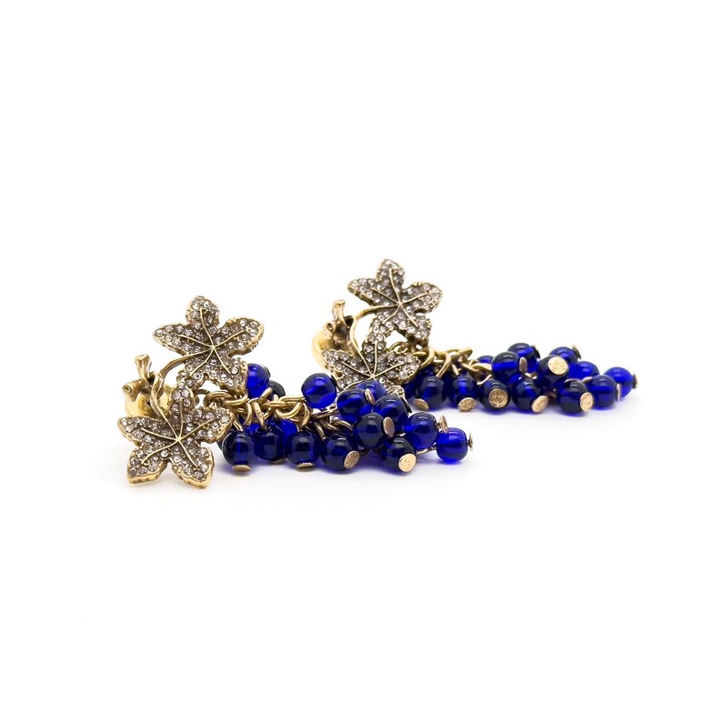 Blue Grape Pastoral Earrings – Elegant Ethnic Design for Women’s Exquisite Jewelry Collection
