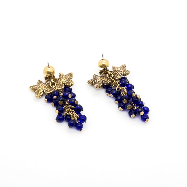 Blue Grape Pastoral Earrings – Elegant Ethnic Design for Women’s Exquisite Jewelry Collection