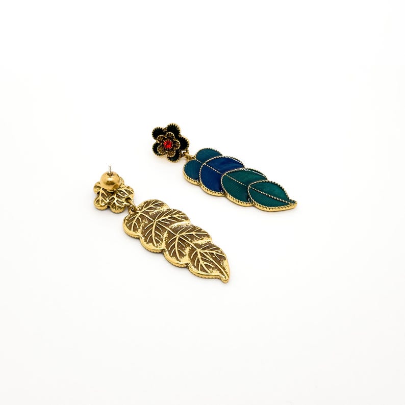 Green Leaf Earrings – Flower and Plant Design for Versatile and Elegant Earrings