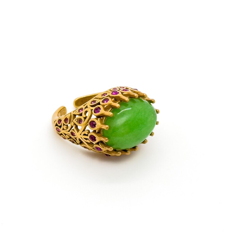 Elegant Emerald Rings – Ethnic & Tribal-Inspired Court Style Open Rings for Women