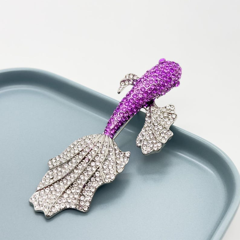 Ocean Fantasy Brooch – Mermaid Style Purple Brooch
