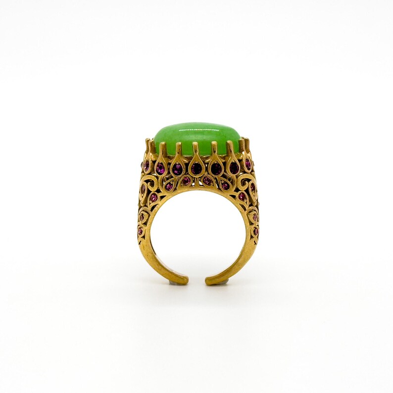 Elegant Emerald Rings – Ethnic & Tribal-Inspired Court Style Open Rings for Women