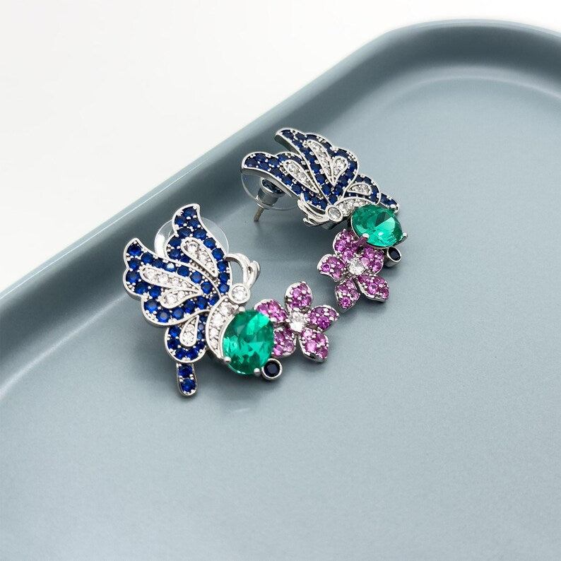 Rustic Butterfly Earrings – Summer Flower Design for Chic and Nature-Inspired Jewelry