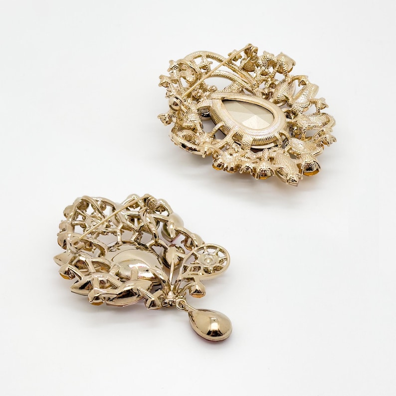Royal Boho Brooch – Ethnic French Crystal Pin for Party and Wedding Outfits