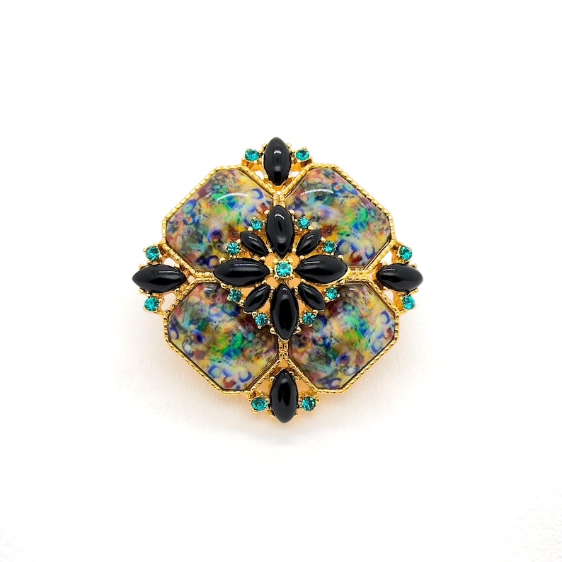 Art-Inspired Colorful Brooch – Miniature Oil Painting Design, Exquisite and Unique