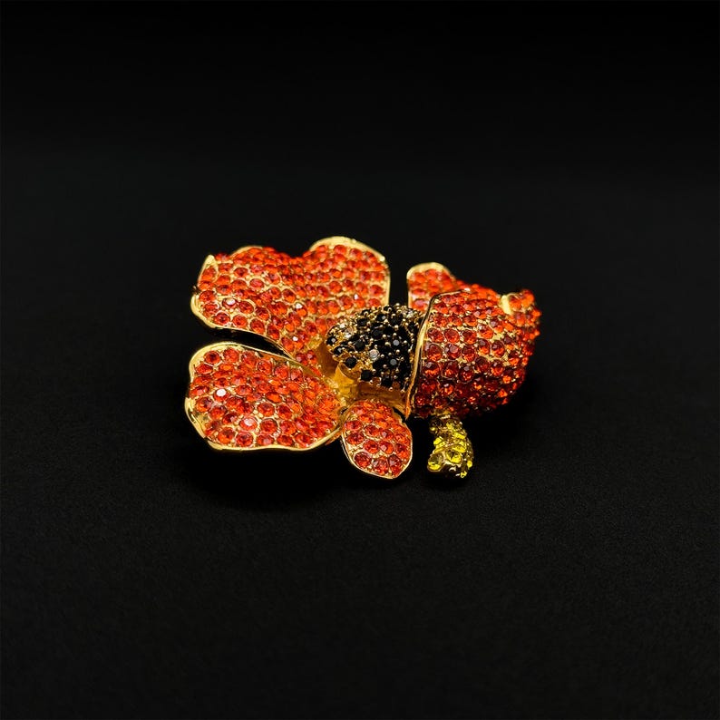 French Orange Brooch – Pastoral Spring Design for Chic Coat and Party Accessories