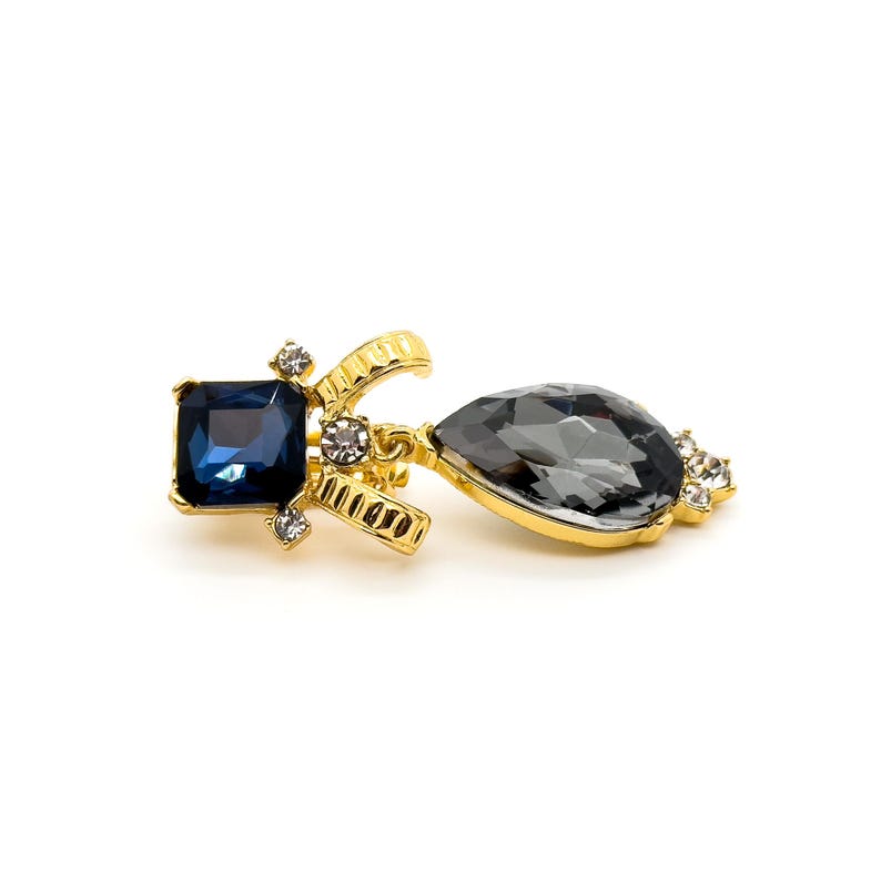 Temperament Earrings – French Court Style with Black Crystal for Elegant Jewelry