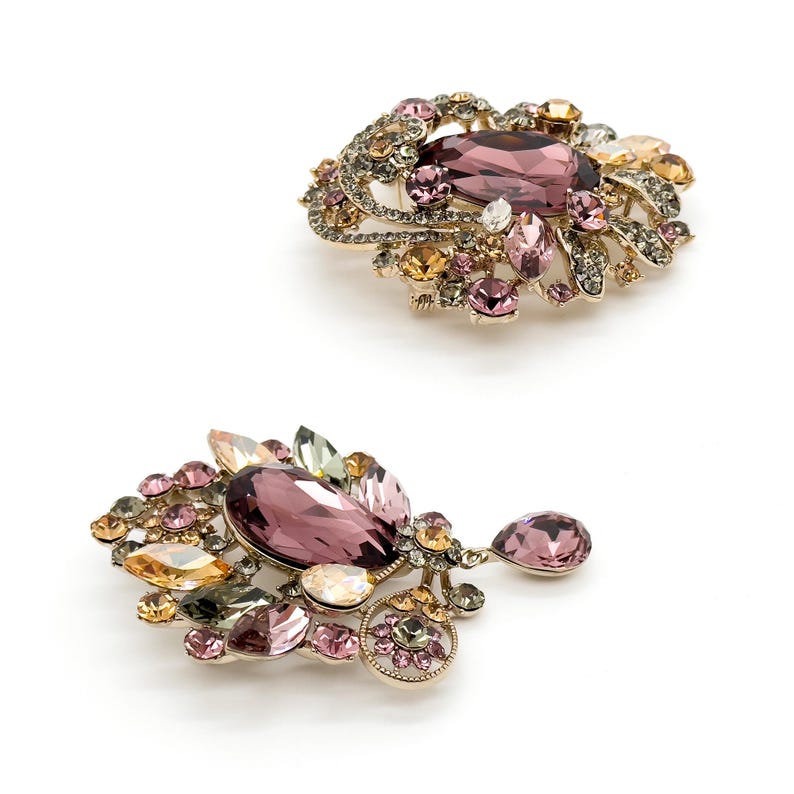 Royal Boho Brooch – Ethnic French Crystal Pin for Party and Wedding Outfits