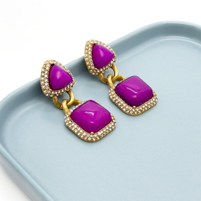 Romantic Vintage Deco & Art Deco Love Earrings: Heart-Shaped, Lock Design & 520 Earrings for Birthday Gifts