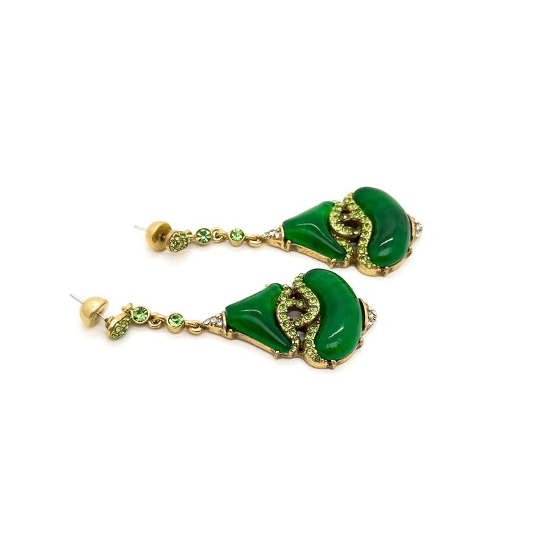 Elegant Vintage Deco & Art Deco Earrings, Green, French & Versatile Designs for Summer & Everyday Wear