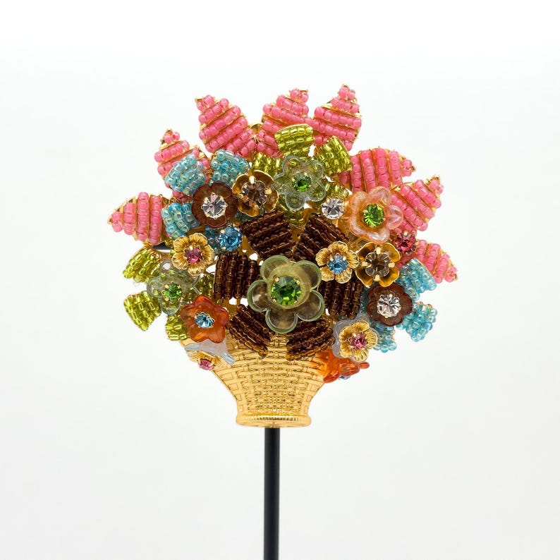 Timeless Beauty: Vintage Deco, Art Deco, Flower Basket & Woven Brooches for Dress, Party, and Dinner Styles