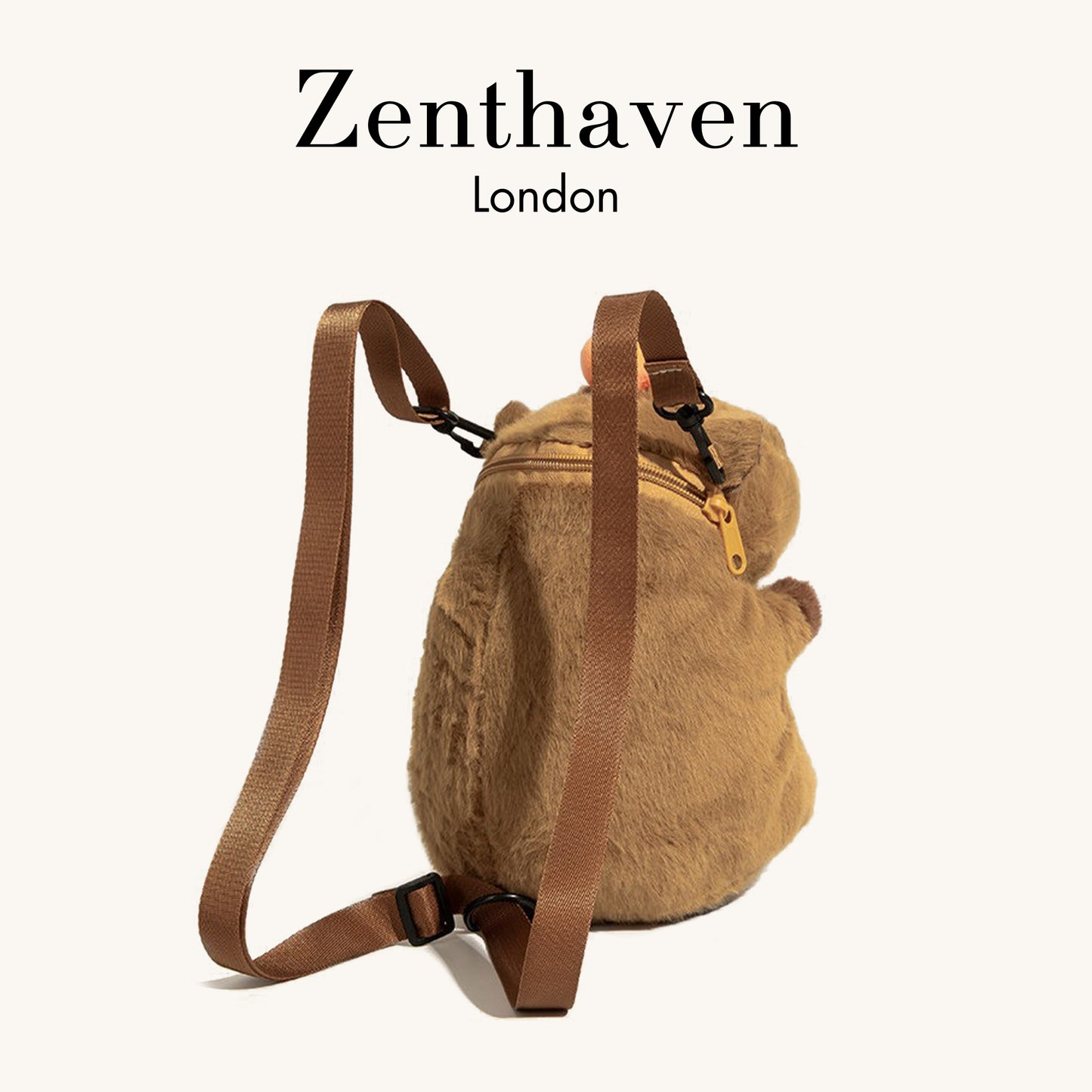 Cute Capybara Plush Backpack – Soft Stuffed Animal Mini Backpack with Plush or Woven Straps, Birthday Gift