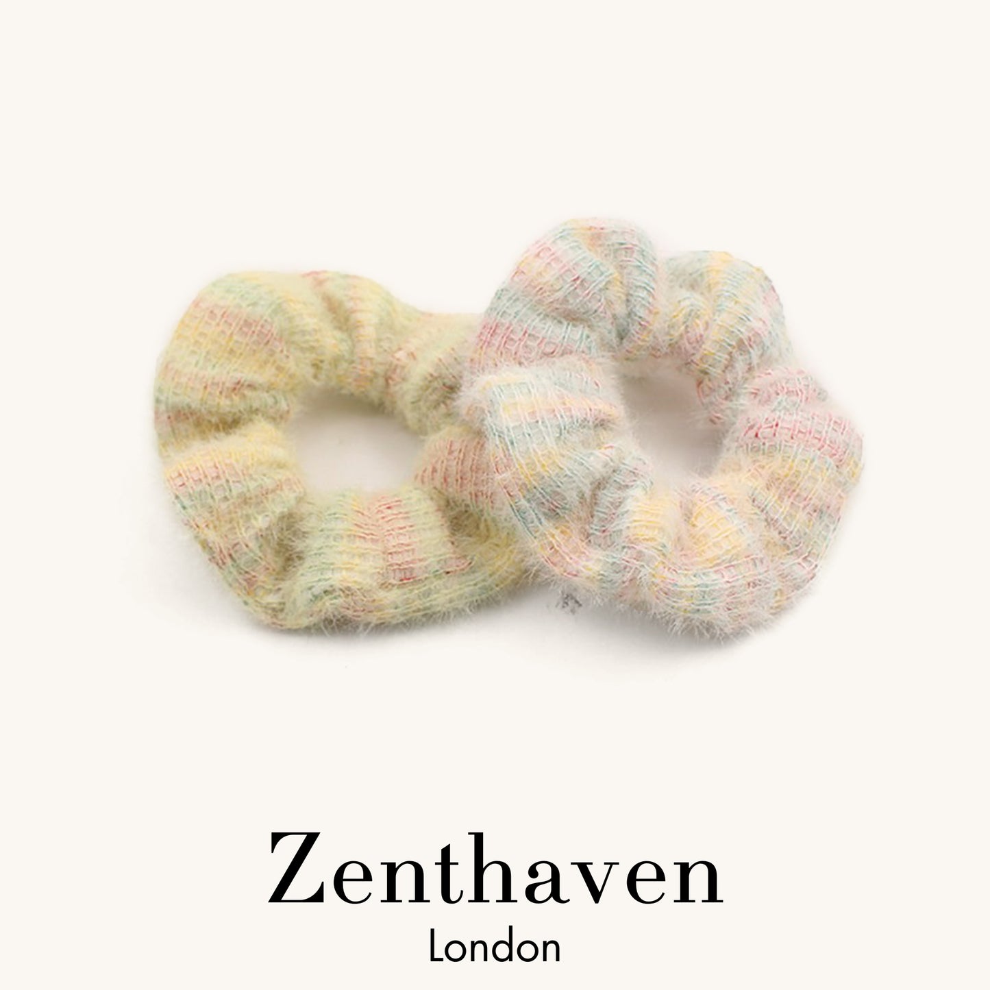 Pastel Knit Hair Scrunchies – Soft & Stretchy, Set of 4