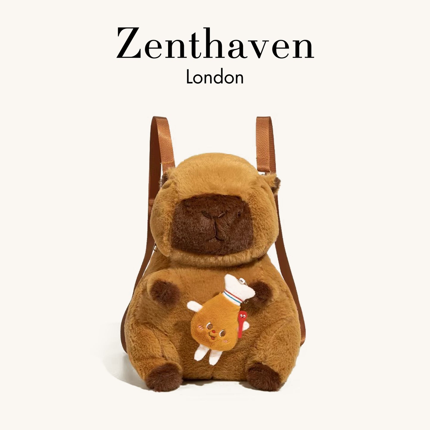 Cute Capybara Plush Backpack – Soft Stuffed Animal Mini Backpack with Plush or Woven Straps, Birthday Gift