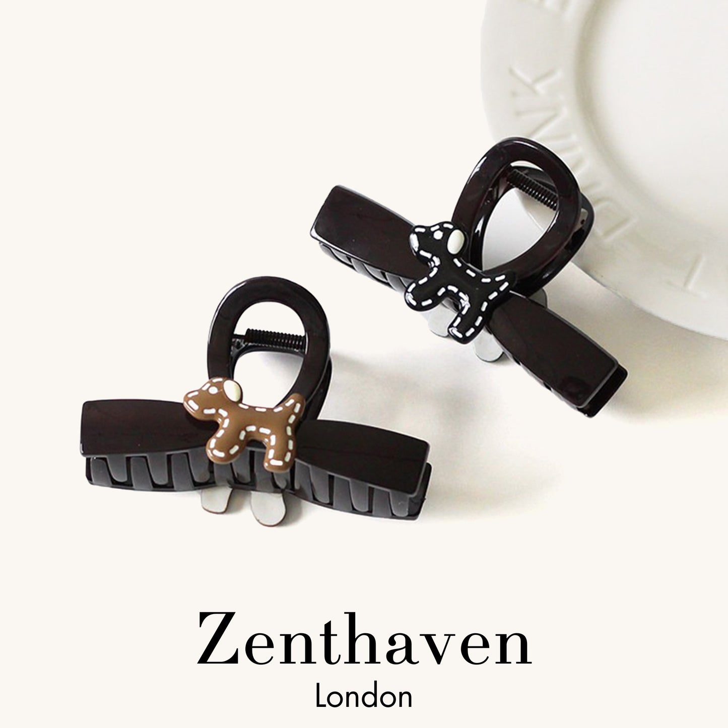 Mini Dog Hair Claw Clip Set – Minimal Line Design, 2 Pieces