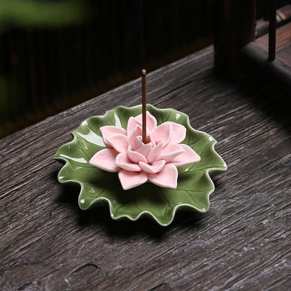 Handcrafted Lotus Leaf Incense Holder – Eastern Aesthetic Home Décor, Zen-Inspired Gift for the Home