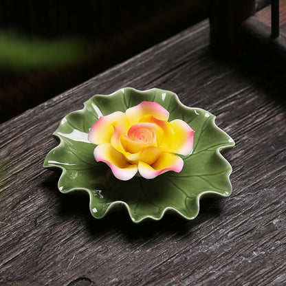 Handcrafted Lotus Leaf Incense Holder – Eastern Aesthetic Home Décor, Zen-Inspired Gift for the Home