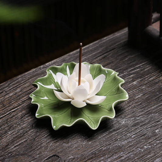 Handcrafted Lotus Leaf Incense Holder – Eastern Aesthetic Home Décor, Zen-Inspired Gift for the Home