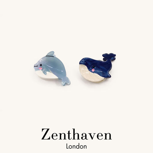 Acetate Dolphin Hair Clips – Cute Ocean-Inspired Side & Claw Clips