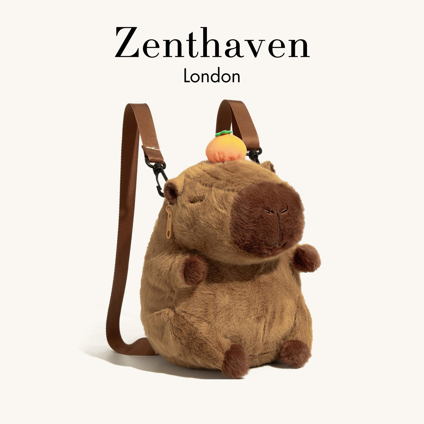 Cute Capybara Plush Backpack – Soft Stuffed Animal Mini Backpack with Plush or Woven Straps, Birthday Gift