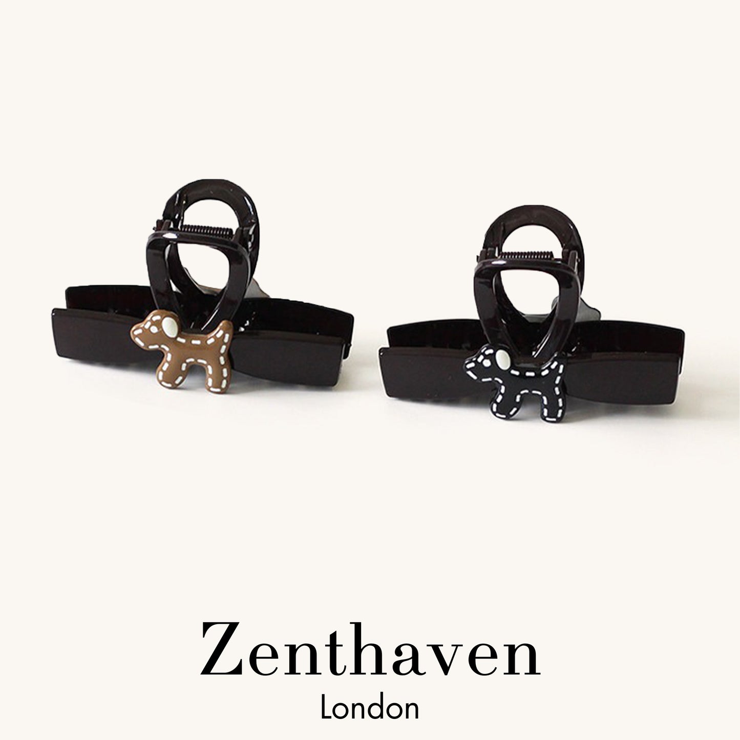 Mini Dog Hair Claw Clip Set – Minimal Line Design, 2 Pieces