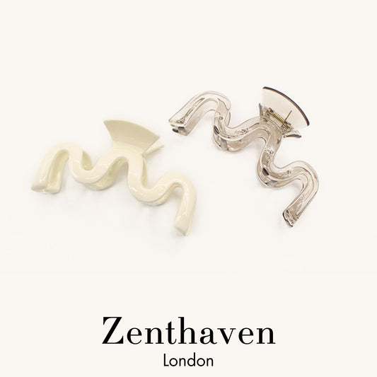 Wavy Acrylic Hair Claw Clip – Minimal Abstract Wave Hair Clip