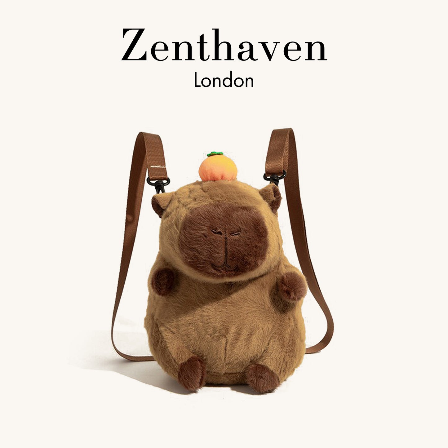 Cute Capybara Plush Backpack – Soft Stuffed Animal Mini Backpack with Plush or Woven Straps, Birthday Gift