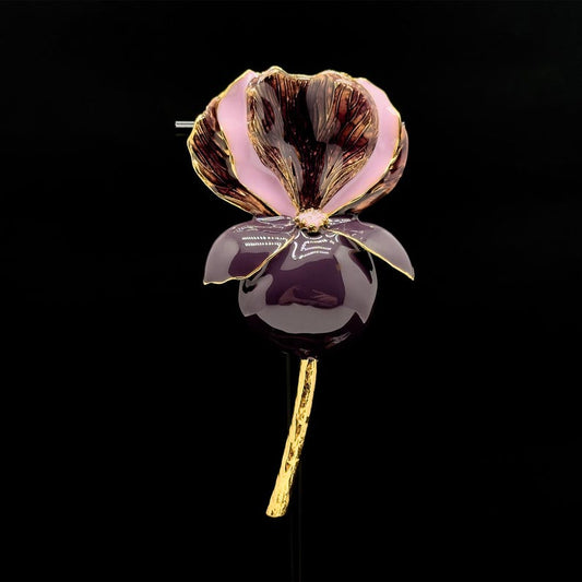 Floral Enameled Brooch – Purple Fashion Pin for Coats and Elegant Winter Styles