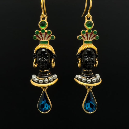 Tribal Face Earrings – Egyptian Figure and Vintage Ethnic Design for Unique Fashion