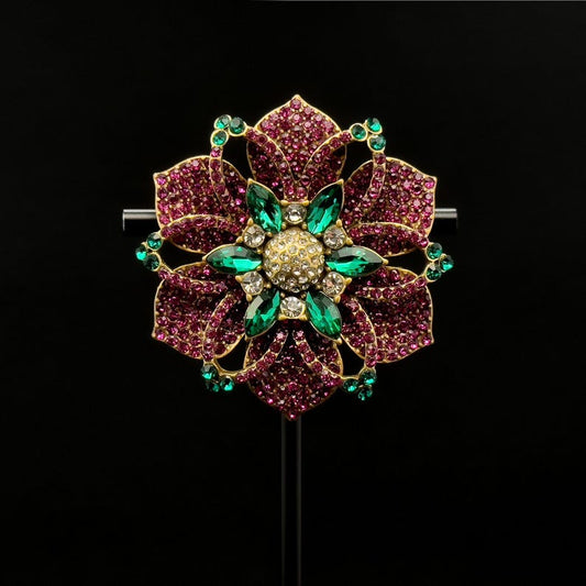 Romantic Purple Floral Brooch – French Countryside Style for Suits, Parties, and Garden Looks