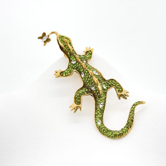 Tribal Gecko Brooch – Unique Animal Design for Countryside Style and Party Wear
