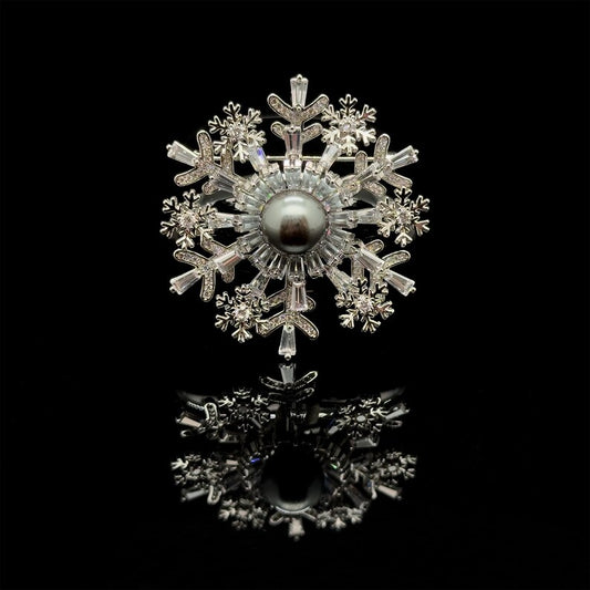Delicate Snowflake Party Brooch – French Style Pin for Elegant Women’s Suit or Summer Dress Accents