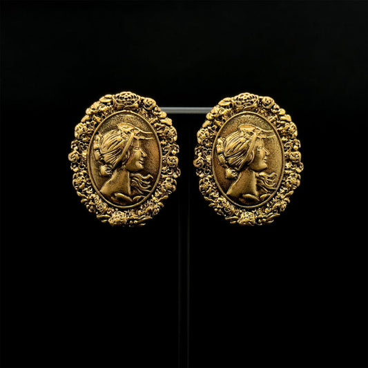 Chic Royal-Style, Portrait & Relief Earrings: Vintage Deco & Art Deco Styles for Ethnic-Inspired Elegance